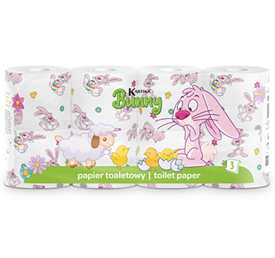 Toilet paper Kartika BUNNY 8 rolls 150 sheets 3 plies